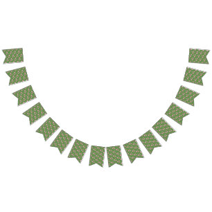 Pink Green Stars Modern design Bunting Flags