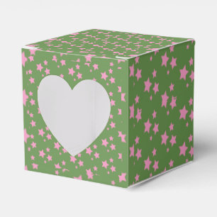 Pink Green Stars Modern design Favor Box