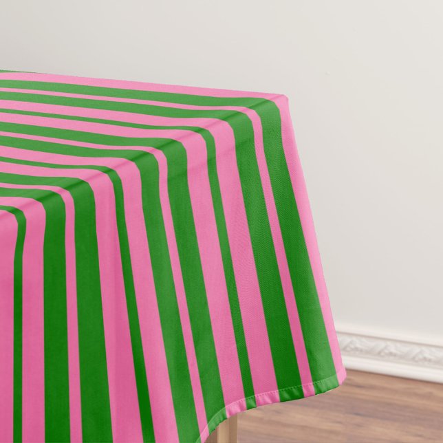 Pink Green Stylish Stripes Pattern Design  Tablecloth (Creator Uploaded)