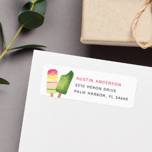 Pink & Green Summer Popsicle Adresse de retour