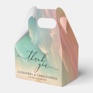 Pink Green Sunny Ocean Beach Summer Party Wedding Favor Box