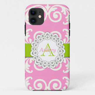 Pink Green Swirls Floral iPhone 5 Case