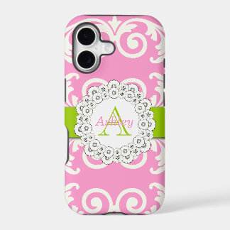 Pink Green Swirls Floral iPhone 5 Case