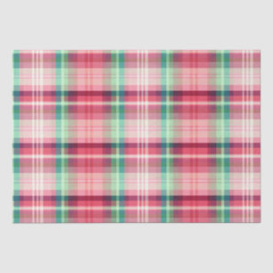 Pink Green Tartan Plaid Tissue Paper
