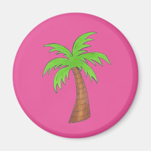 Pink/Green Tropical Palm Tree Magnet
