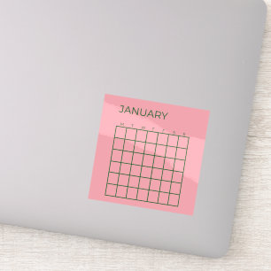 Pink Green Undated Organization Calendar 