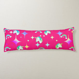 Pink & Green Unicorn Rainbow Print Body Pillow