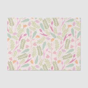 Pink green vintage spring bohemian floral pattern tissue paper