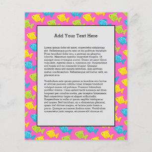 Pink Green Yellow Blue Fish Sea Animals Summer Flyer