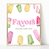 Pink Green Yellow Popsicle Party Favours Table Sig