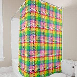Pink Green Yellow Tartan Plaid Design