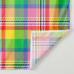 Pink Green Yellow Tartan Plaid Design Tapestry