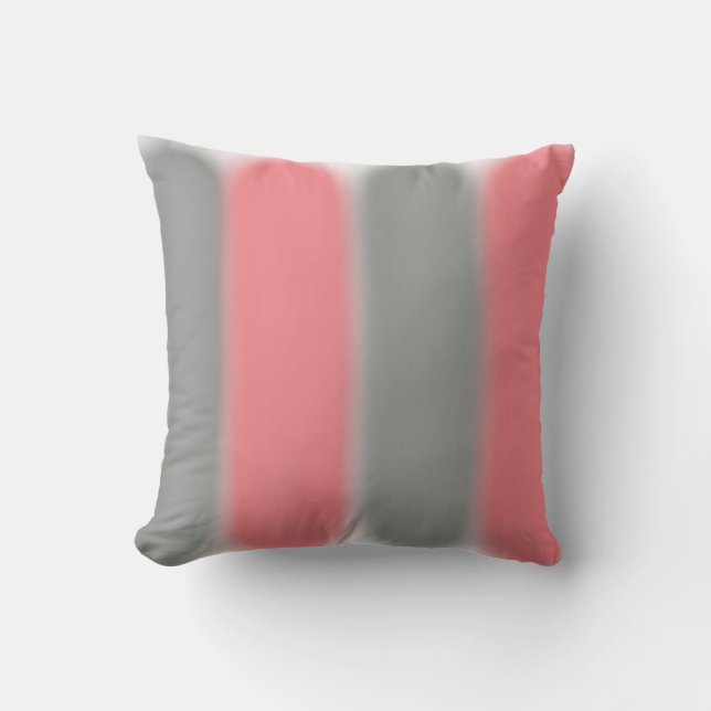 Pink Grey Abstract Art Cushion Throw Pillow (Front)