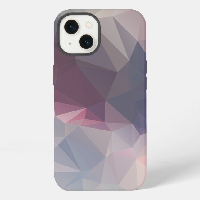 Pink Grey Abstract Pyramid Pattern Design iPhone Case (Back)