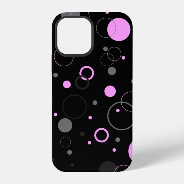 Pink Grey abstract seamless pattern with circles.  iPhone Case (Back)