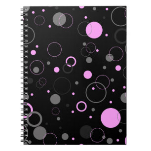 Pink Grey abstract seamless pattern with circles.  Notebook
