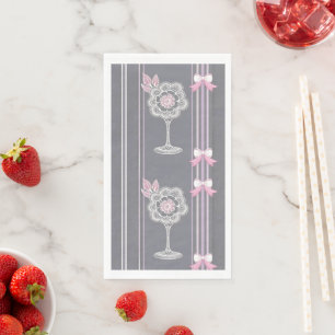 Pink & Grey AI art  Napkin