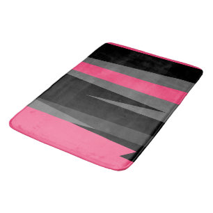 pink grey and black abstract   bath mat