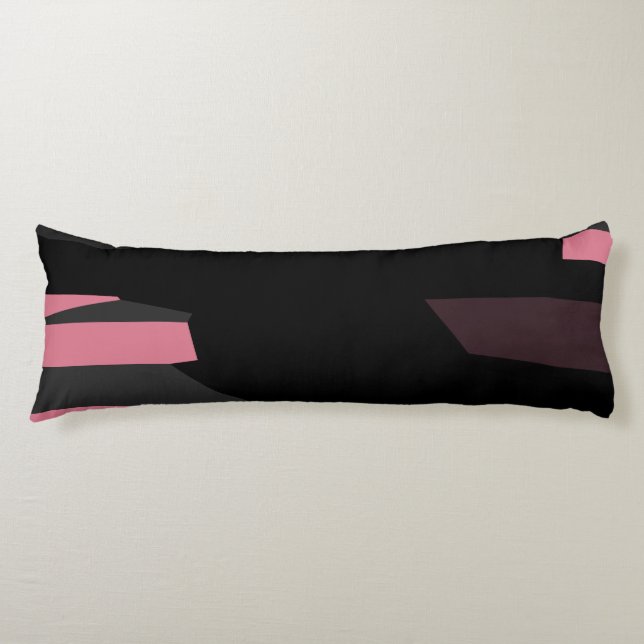 pink grey and black abstract  body pillow (Front)