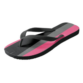 pink grey and black abstract flip flops