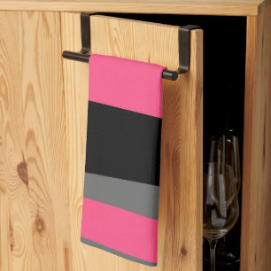 pink grey and black abstract kitchen towel