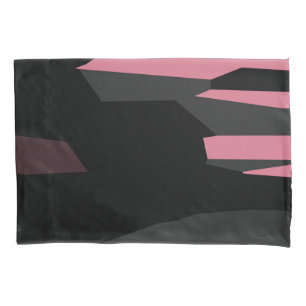 pink grey and black abstract    pillowcase