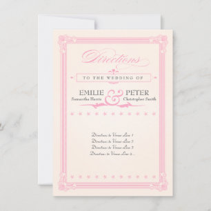 Pink, Grey and Cream Poster Style Directions Card