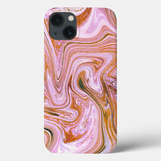 Pink, Grey and Orange Marble Case-Mate iPhone Case (Back)