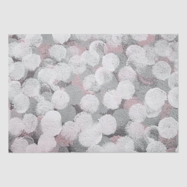 Pink Grey and White Abstract Dots  Tissue Paper (Front)