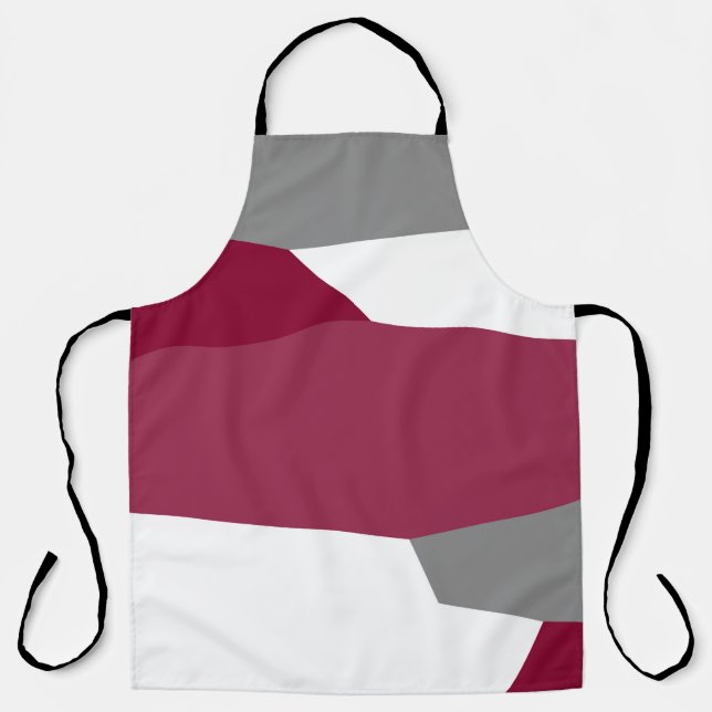 Pink Grey and White   Apron (Front)