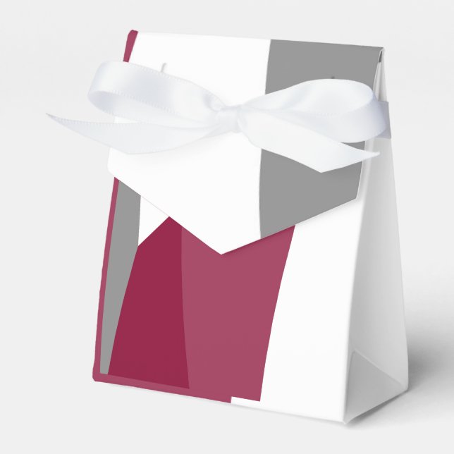 Pink Grey and White   Favor Box (Front Side)