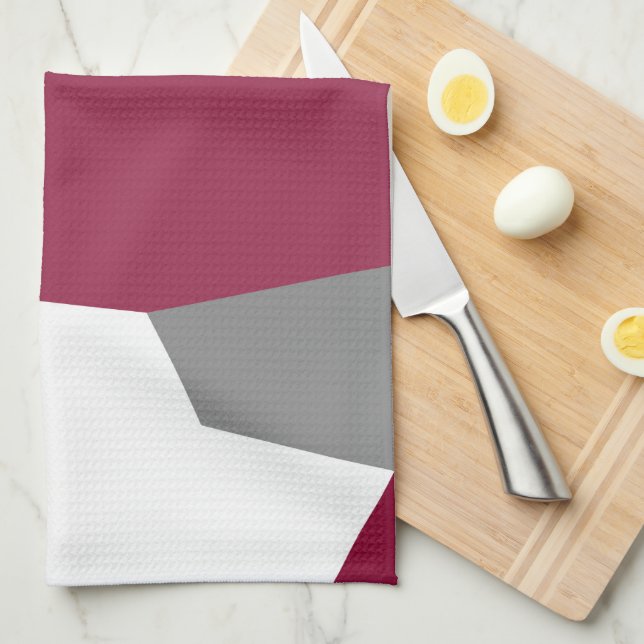 Pink Grey and White   Kitchen Towel (Quarter Fold)