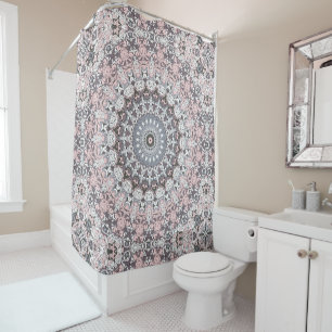 Pink Grey and White Mandala Pattern