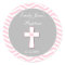 Pink Grey Baptism Favour Stickers Tags