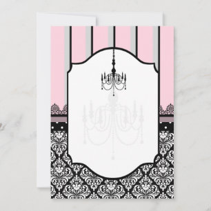 Pink, grey, black, damask, polka dot, stripe announcement