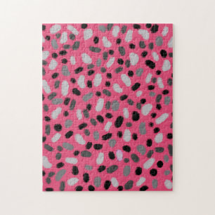 Pink Grey Black Jelly Bean Painting  Jigsaw Puzzle