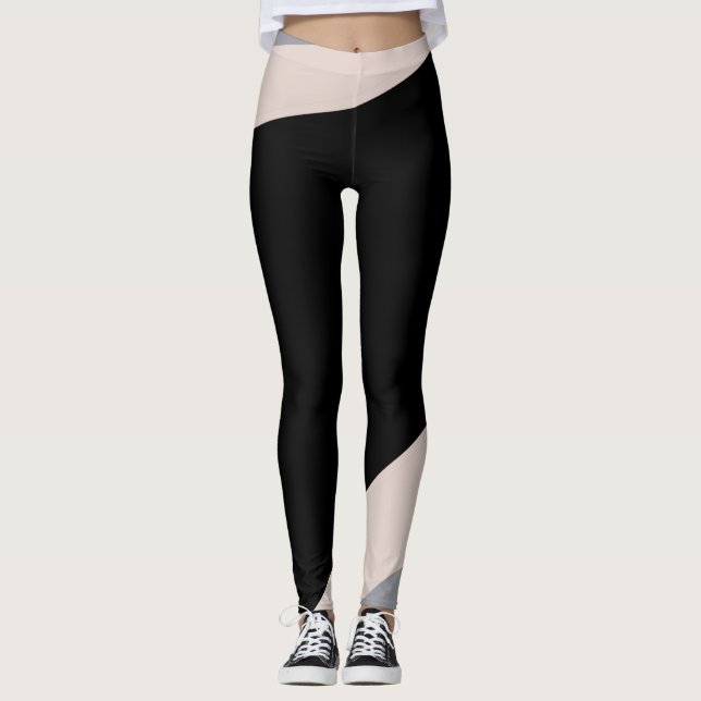 Pink/Grey/Black Yoga Pants (Front)