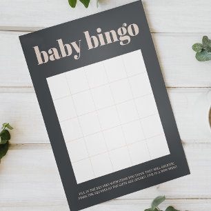 Pink Grey Boho Double Sided Baby Shower Game