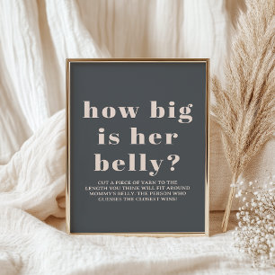 Pink Grey Boho Typography Baby Shower Game Sign