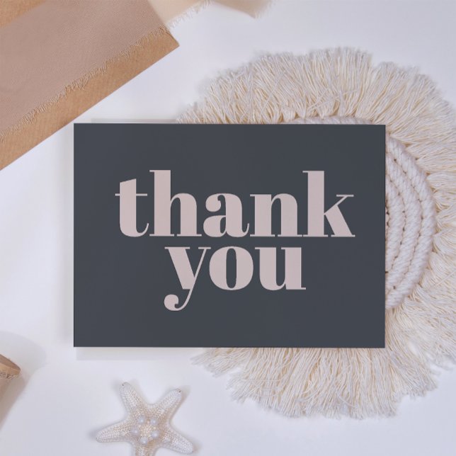 Pink Grey Boho Typography Baby Shower Thank You (Creator Uploaded)