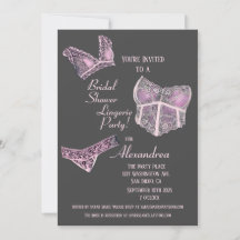 Pink Grey Bridal Shower Lingerie Party