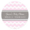 Pink Grey Chevron Baby Shower Favour Stickers