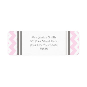 Pink Grey Chevrons Custom Return Address Labels