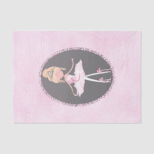 Pink & Grey Couture Ballerina Birthday Party Tissue Paper
