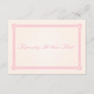 Pink, Grey & Cream Poster Style Wedding RSVP Card