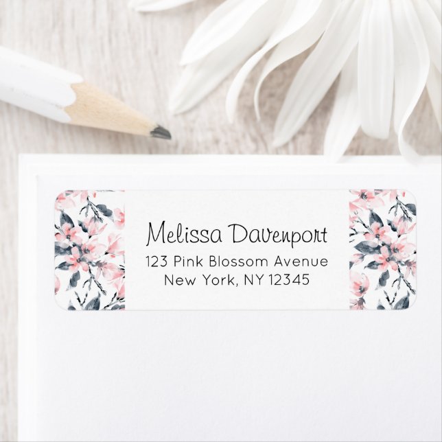Pink & Grey Floral Watercolor Pattern (Insitu)
