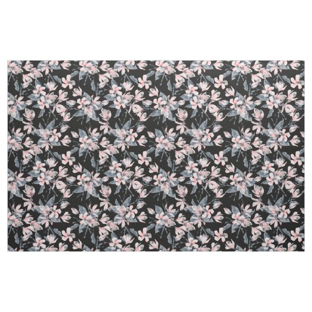 Pink & Grey Floral Watercolor Pattern Fabric (Fat Quarter)