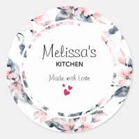 Pink & Grey Floral Watercolor Pattern  Kitchen