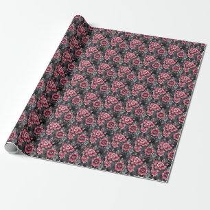 Pink & Grey Floral Wrapping Paper
