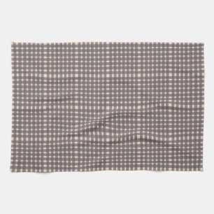 Pink Grey Gingham Plaid Pattern Kitchen Towel